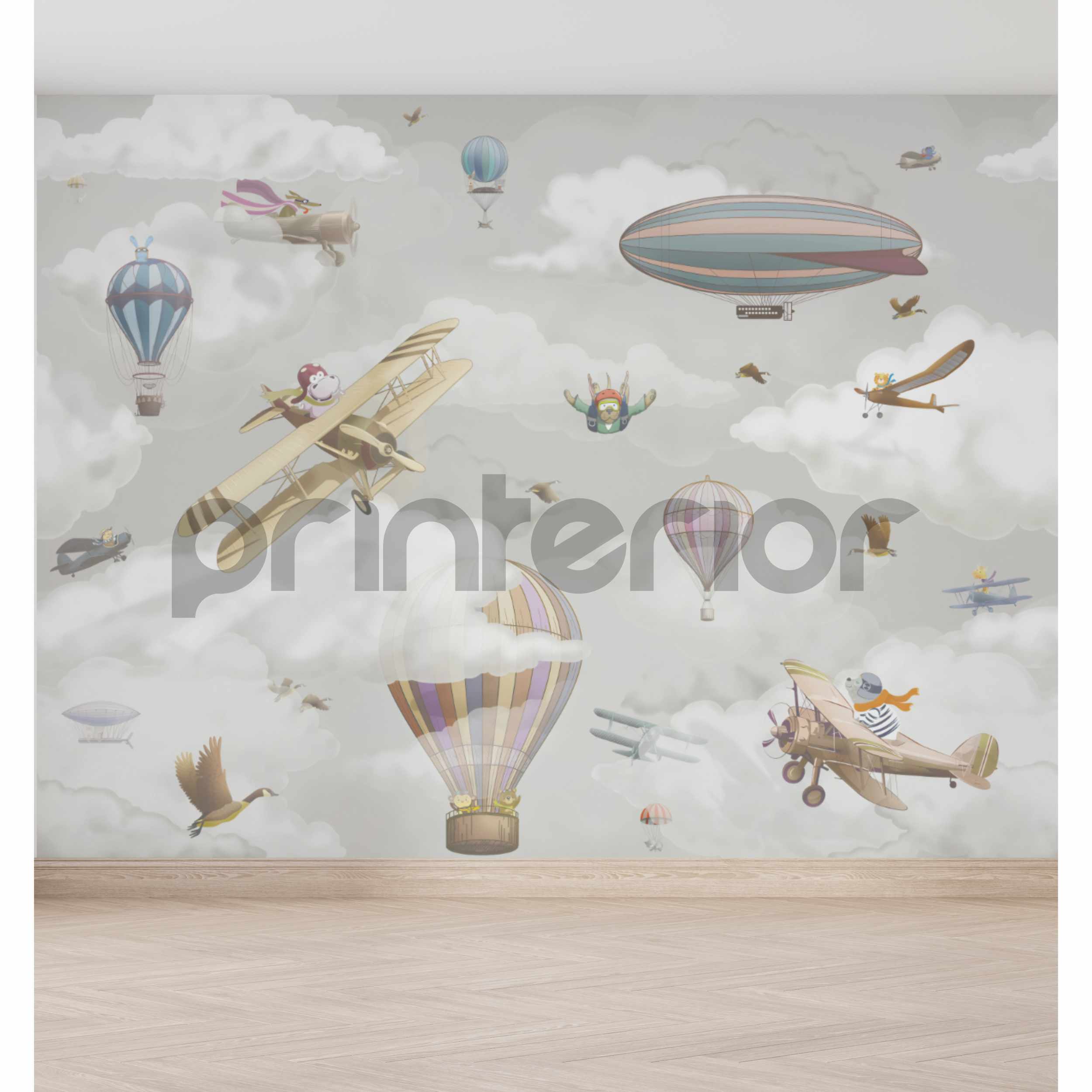 Lets fly, Grey - Printerior
