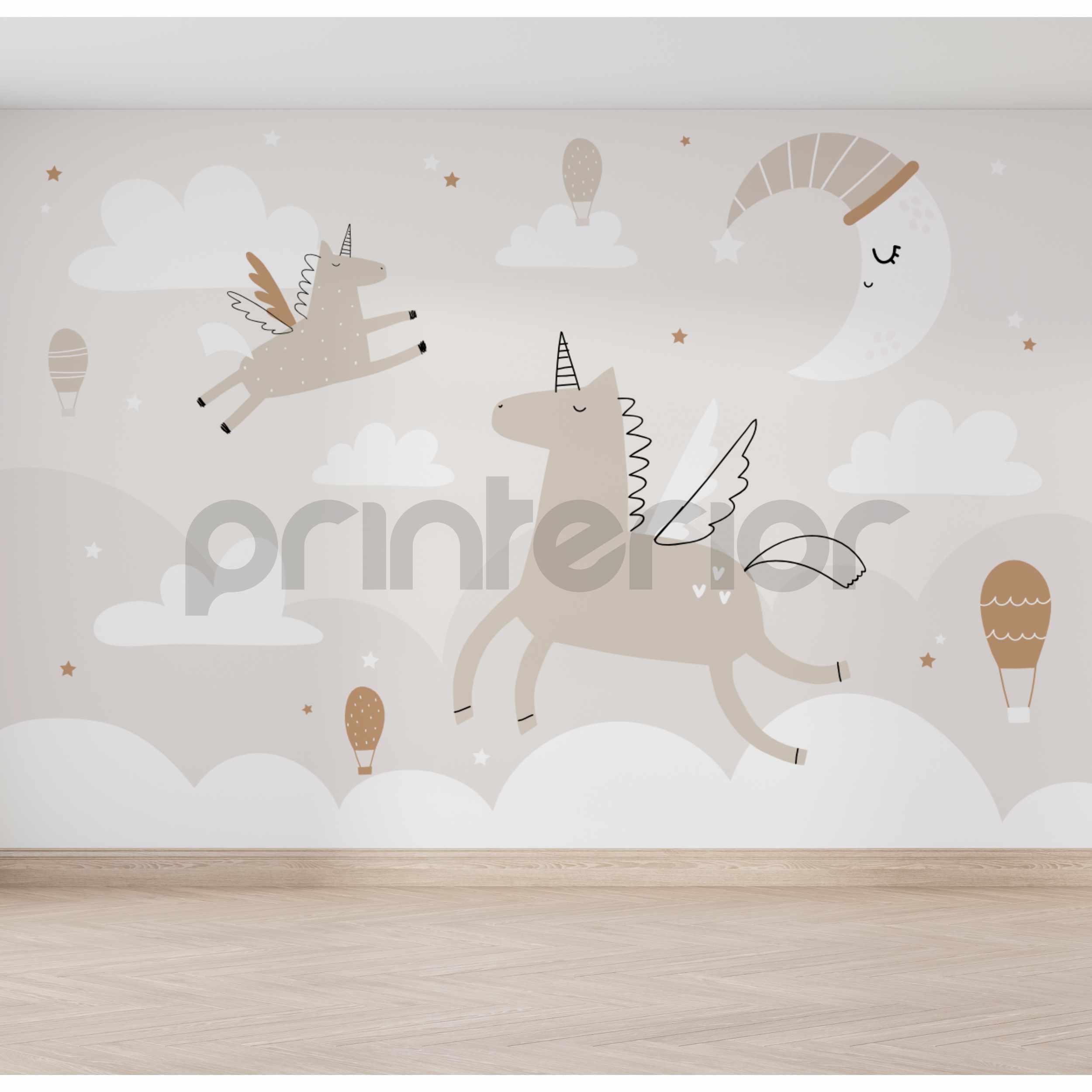 Leter muri me unicron - Krijoni një ambient magjik me leter murale per femije. Ngjyra pastel, unike per dhome vajze.