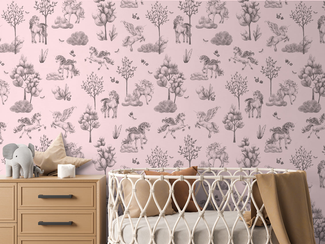 Amazing Unicorns – Black Pink – Crib