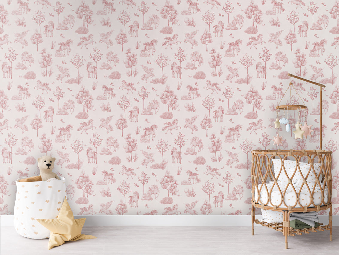 Amazing Unicorns – Pink White – Crib rotan