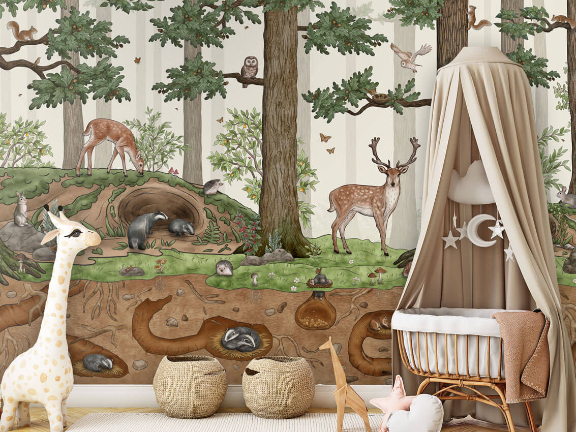 Animals in the Forest dekor muri premium nga Printerior.