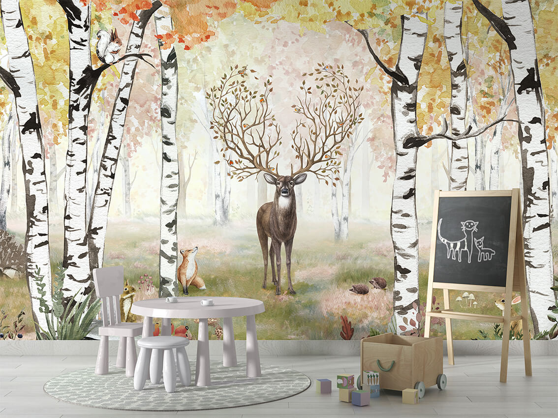 Amazing Antlers Autumn dekor muri premium nga Printerior.