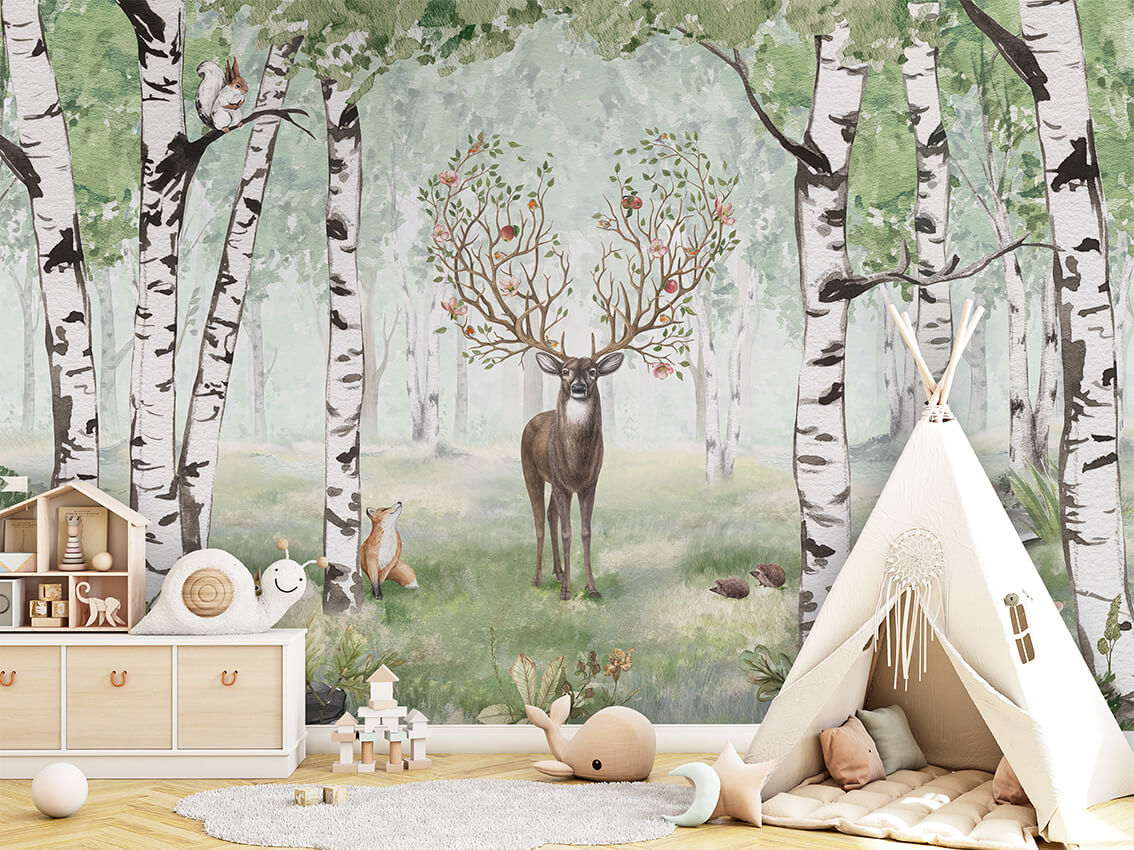 Amazing Antlers Green dekor muri nga Printerior.