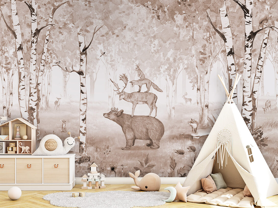 Bear King Brown ilustrim artistik Kikki Belle.