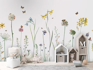 Butterfly Garden mural premium floral.