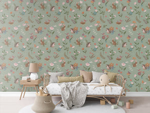 CUTE FOREST GREEN - Mural - Rotan couch