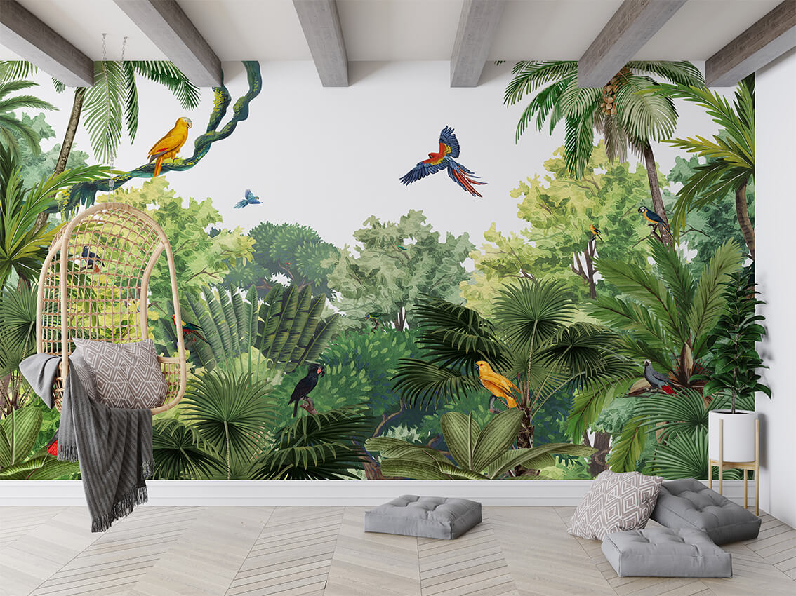 Canopy Jungle ilustrim artistik me pyll tropikal.