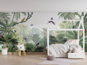 Canopy Jungle Natural mural për dhomën e fëmijëve.