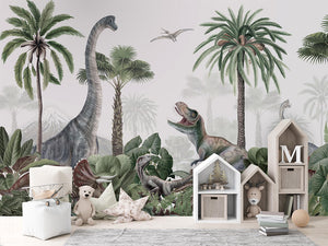 Dino Jive mural premium për dhomën e fëmijëve.