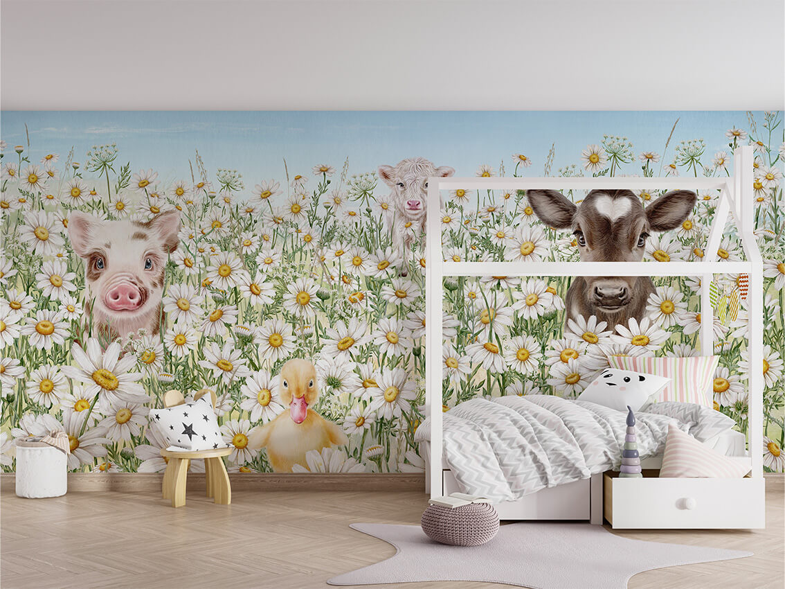 Farm Animals ilustrim artistik rural.