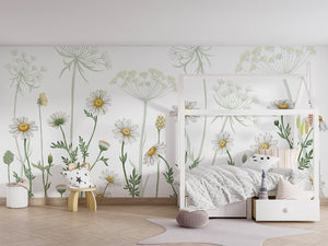 Field of Daisies mural premium floral.