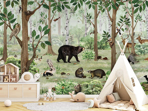Forest Lookbook mural woodland.