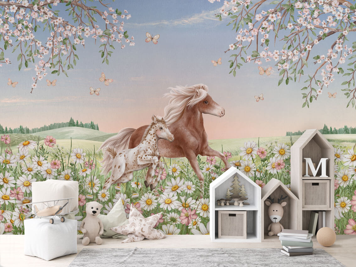 Happy Horses dekor muri premium nga Printerior.
