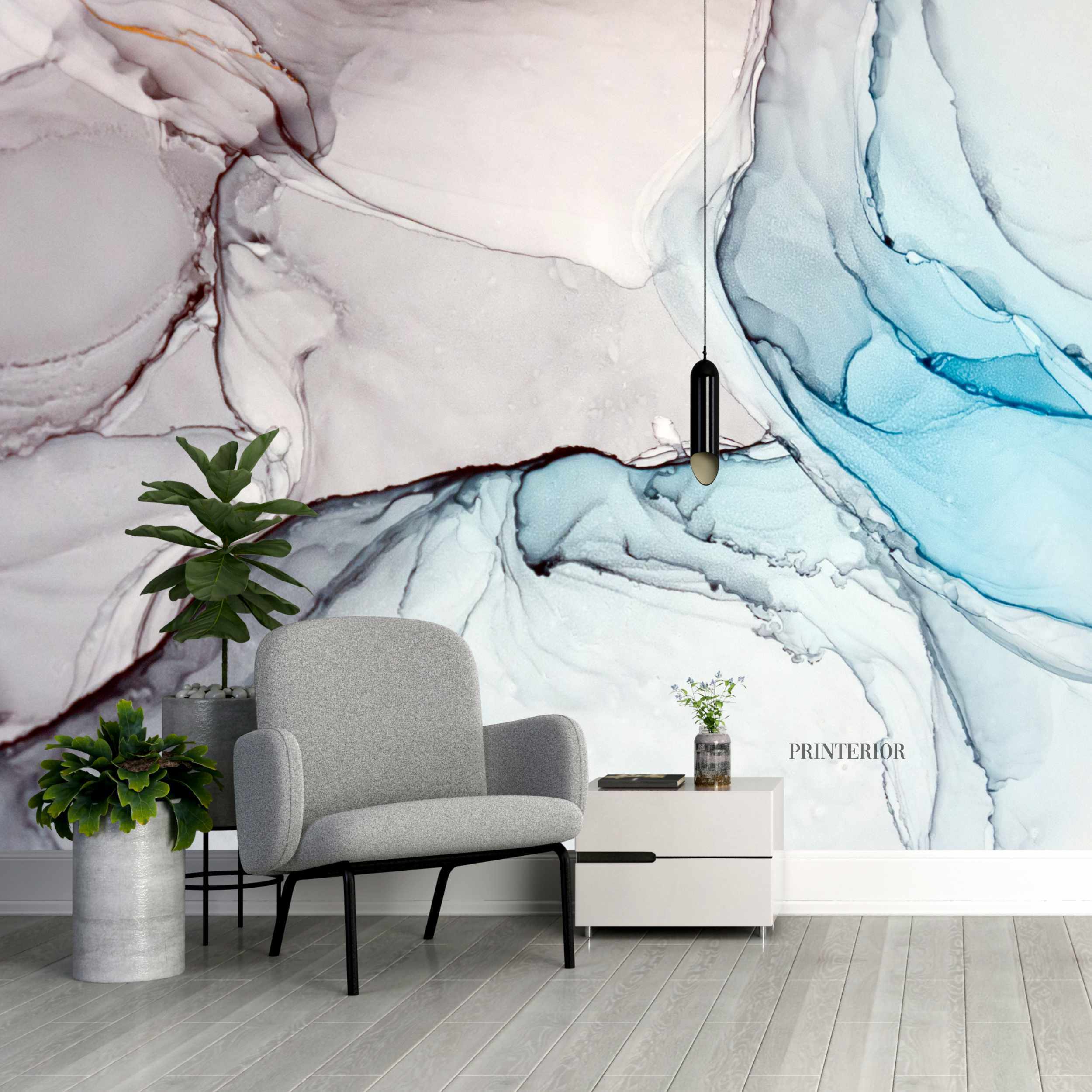 Pastel Blue Liquid - Printerior