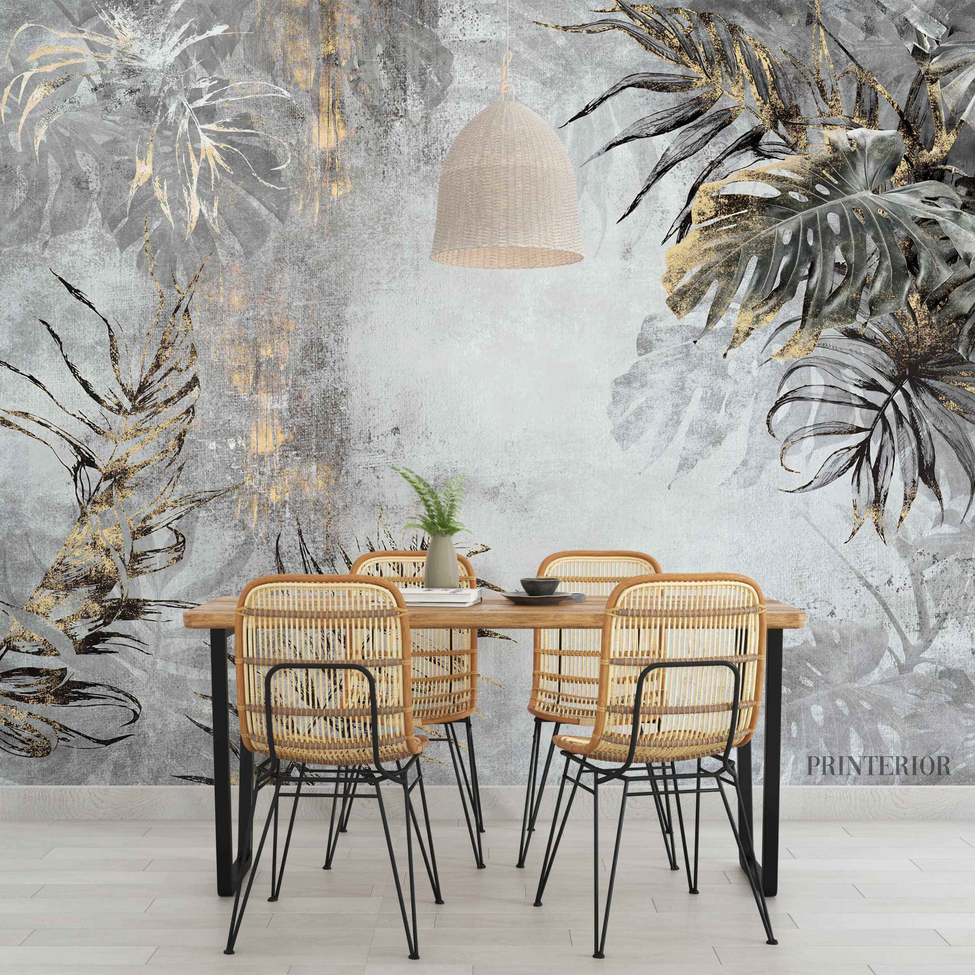 Tropical Oasis, Grey - Printerior