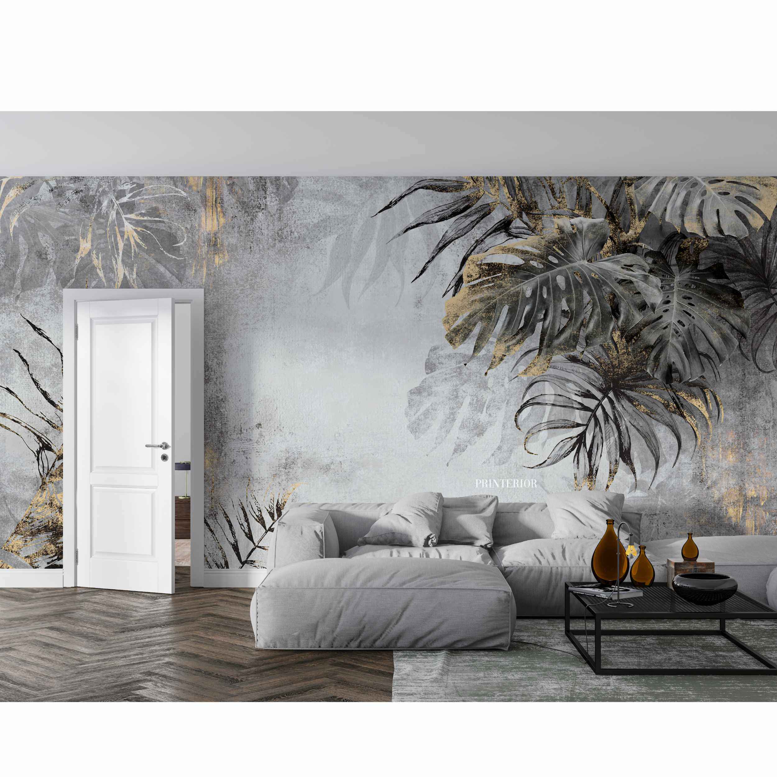 Tropical Oasis, Grey - Printerior