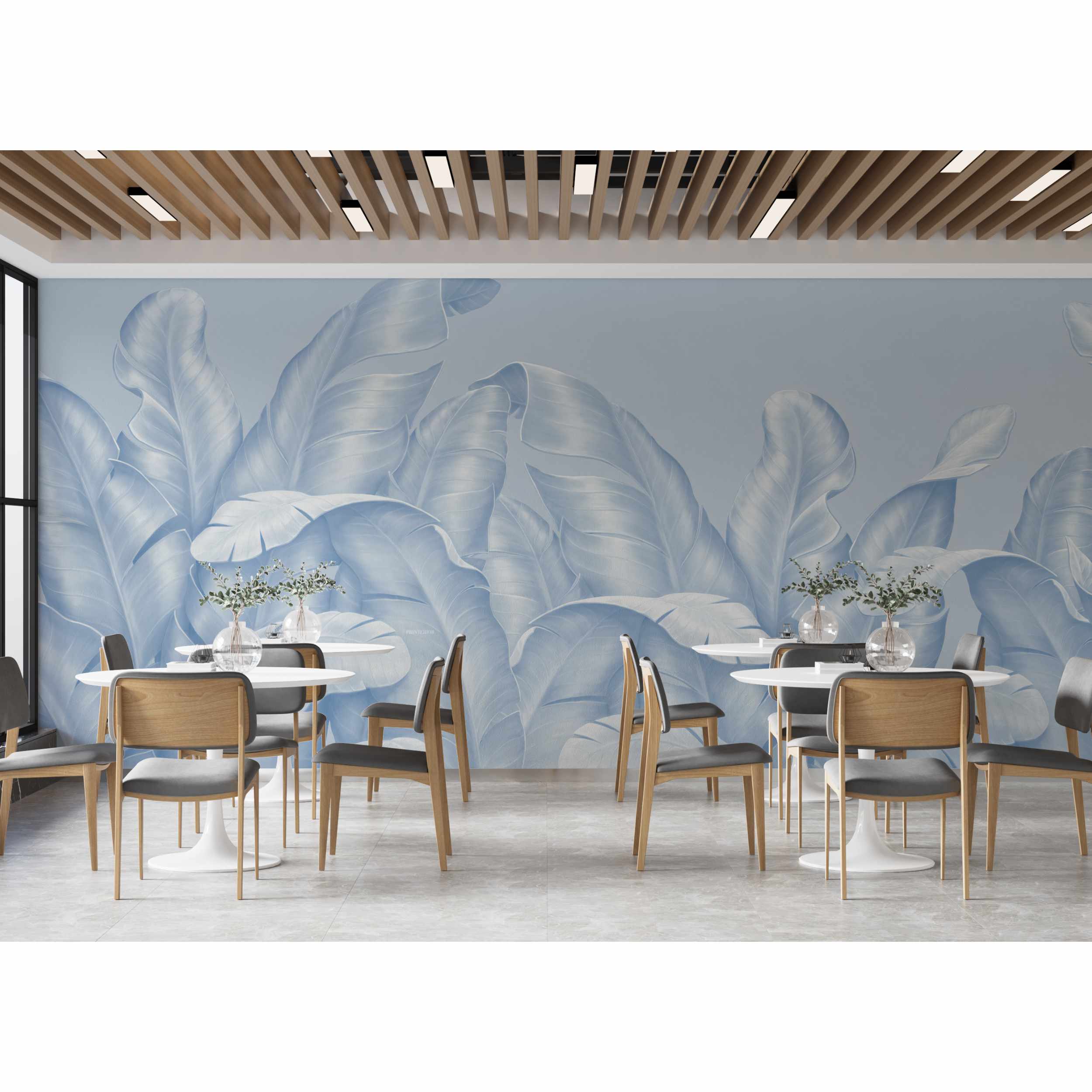 Light Blue Leafs - Printerior