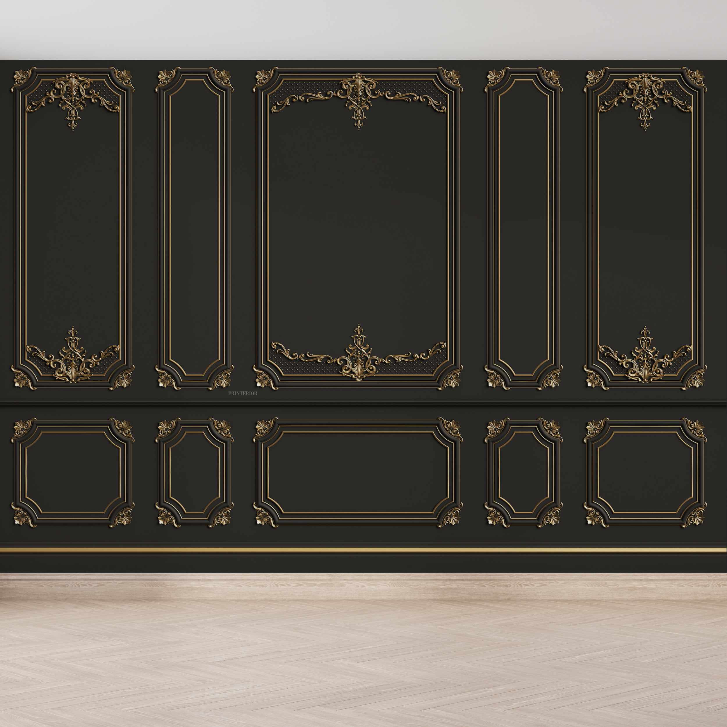 3D Panel Wall, Black - Printerior