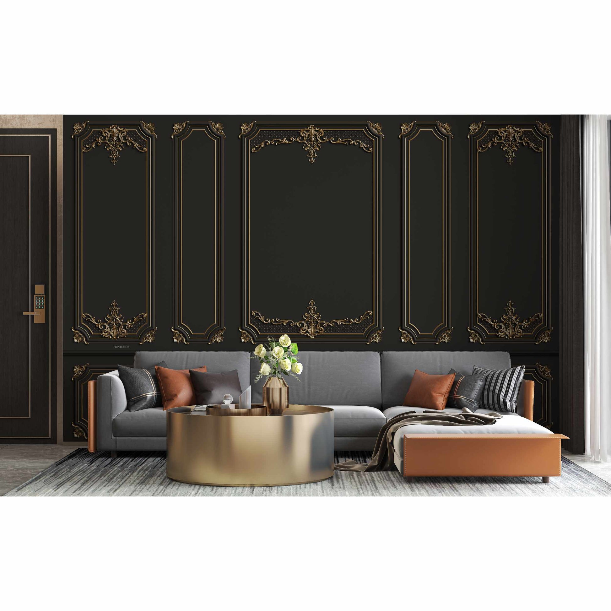 3D Panel Wall, Black - Printerior