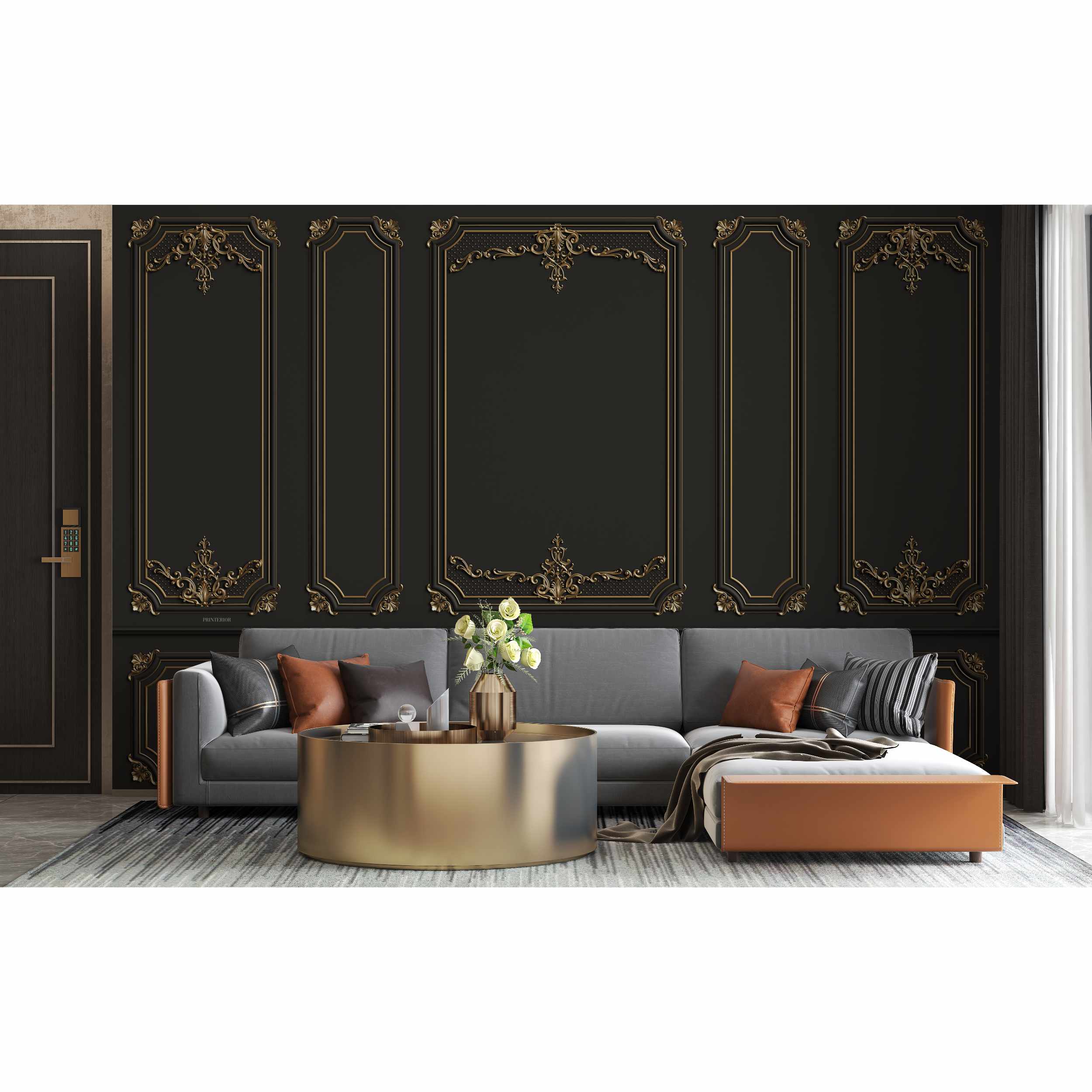 3D Panel Wall, Black - Printerior