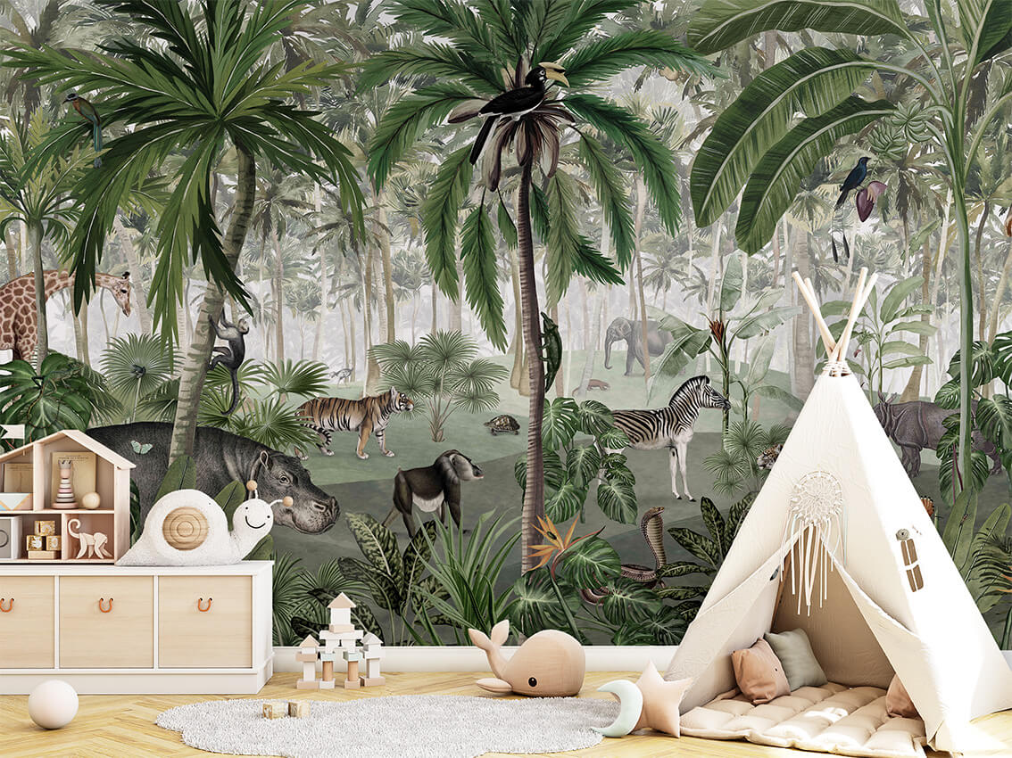 Jungle Lookbook dekor muri premium nga Printerior.