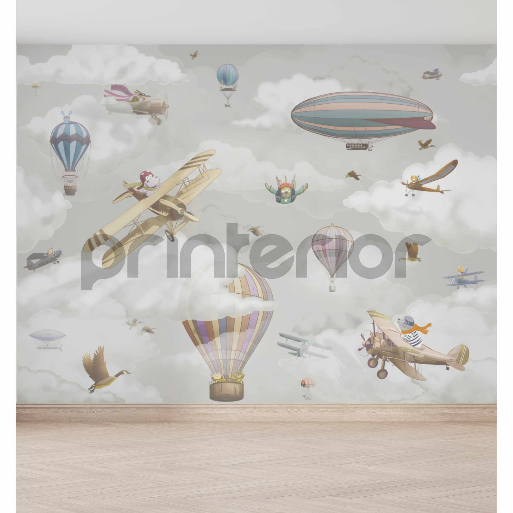 Lets fly, Grey - Printerior