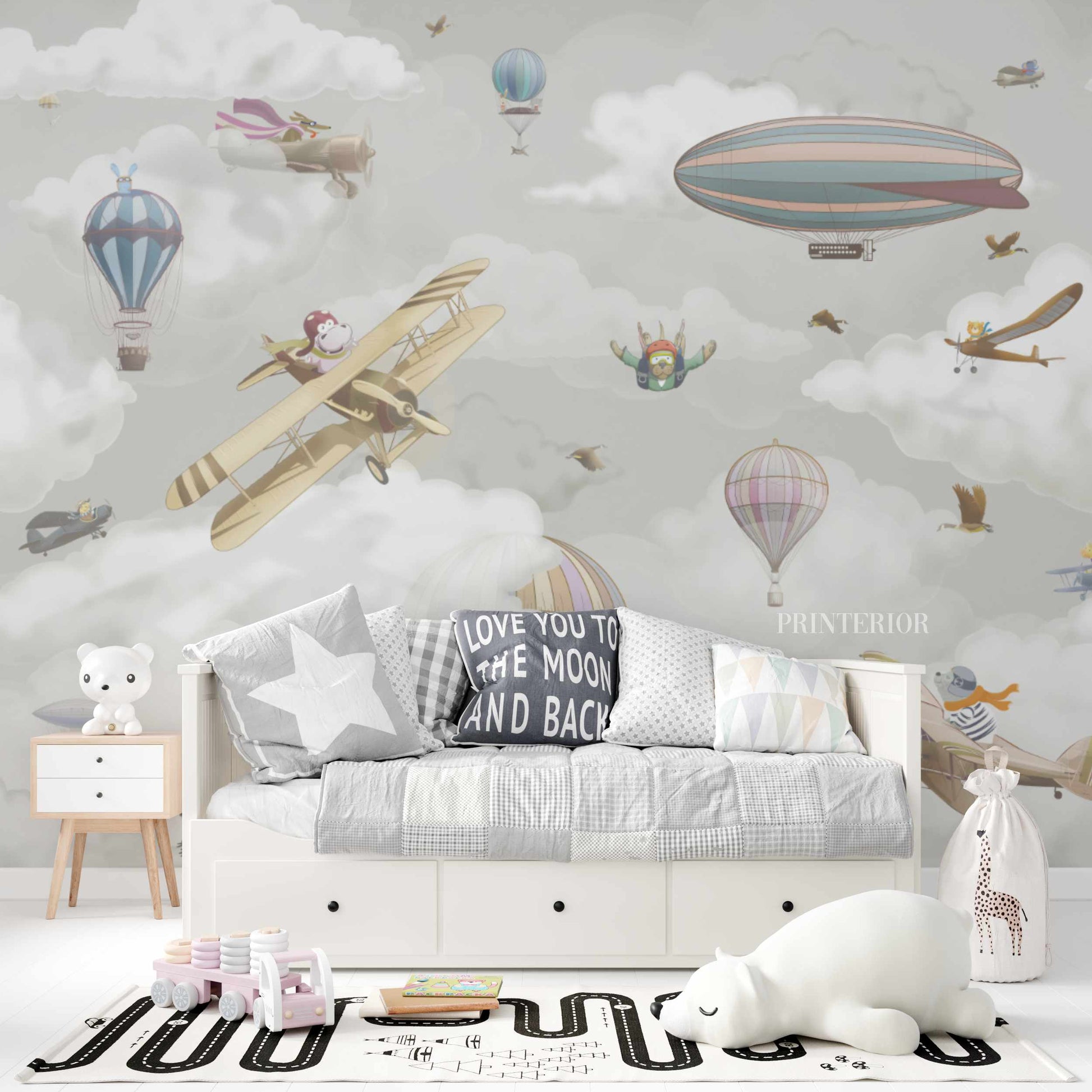 Lets fly, Grey - Printerior