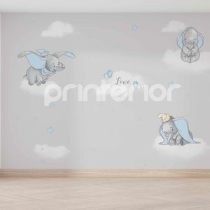 Little Elephants, Blue - Printerior