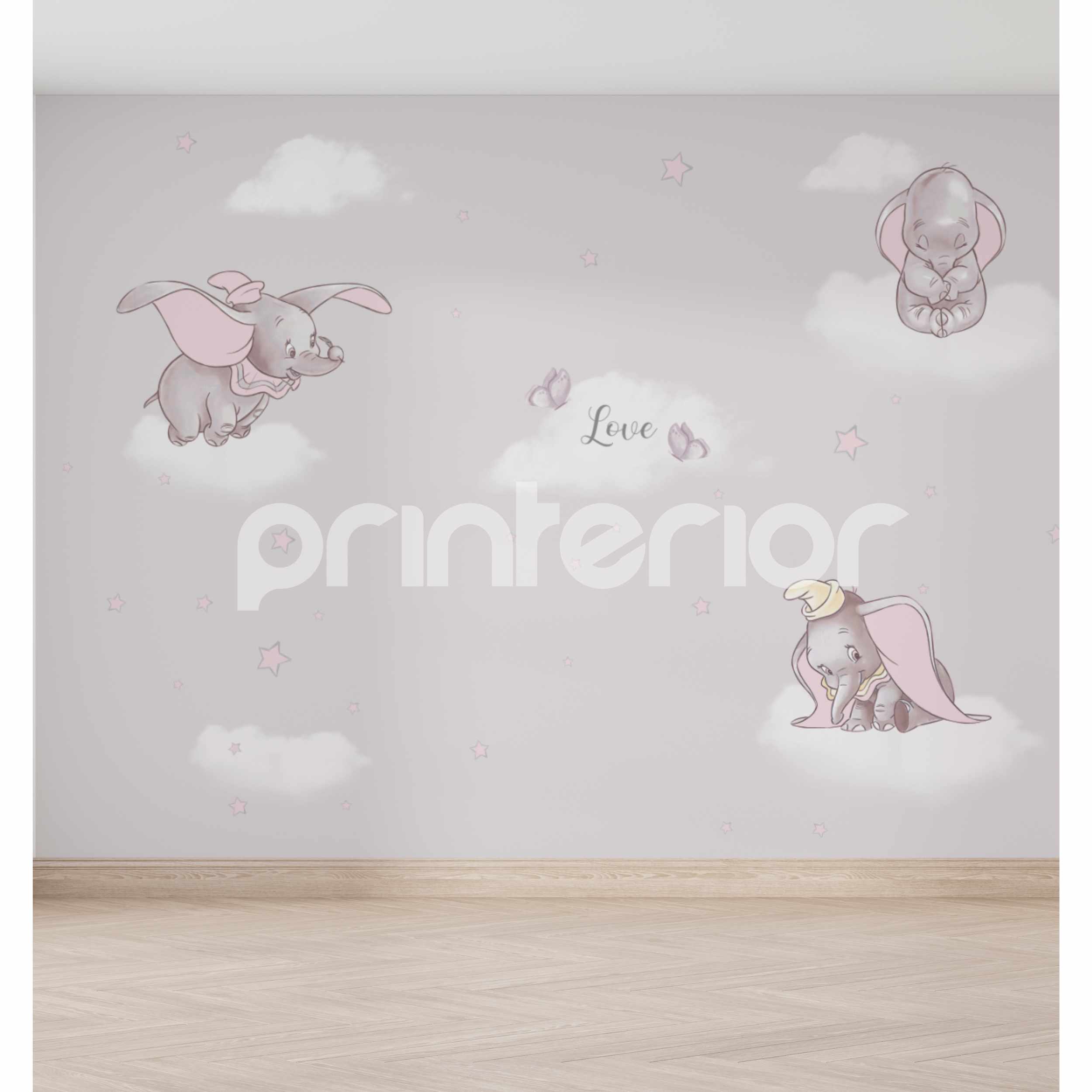 Little Elephants, Pink - Printerior