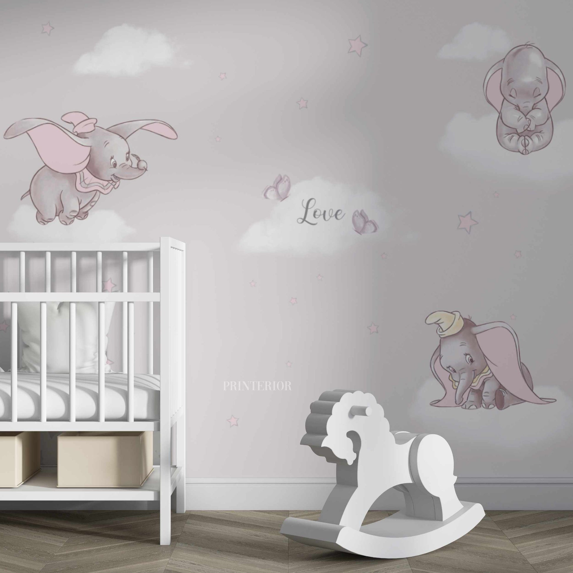 Little Elephants, Pink - Printerior