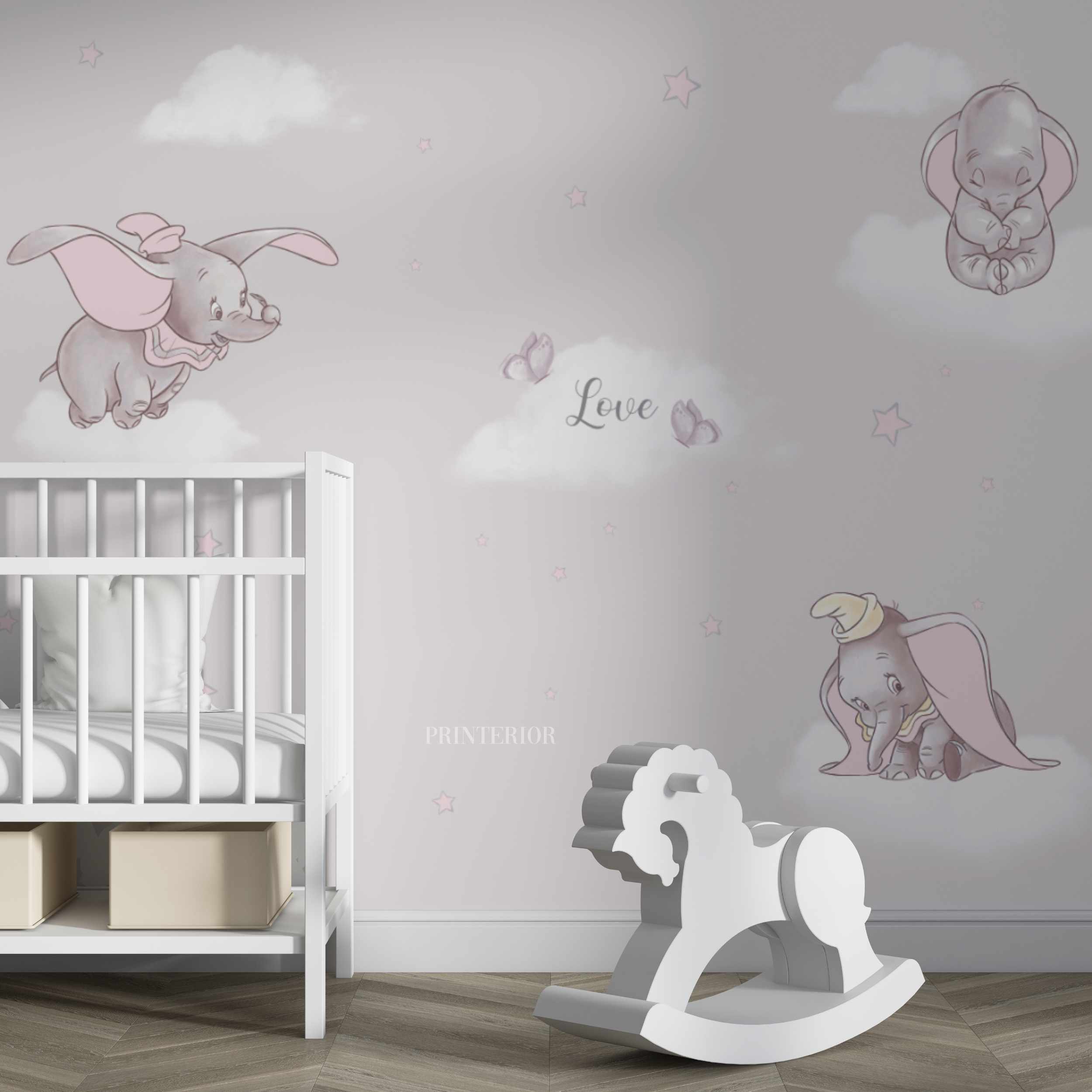 Little Elephants, Pink - Printerior