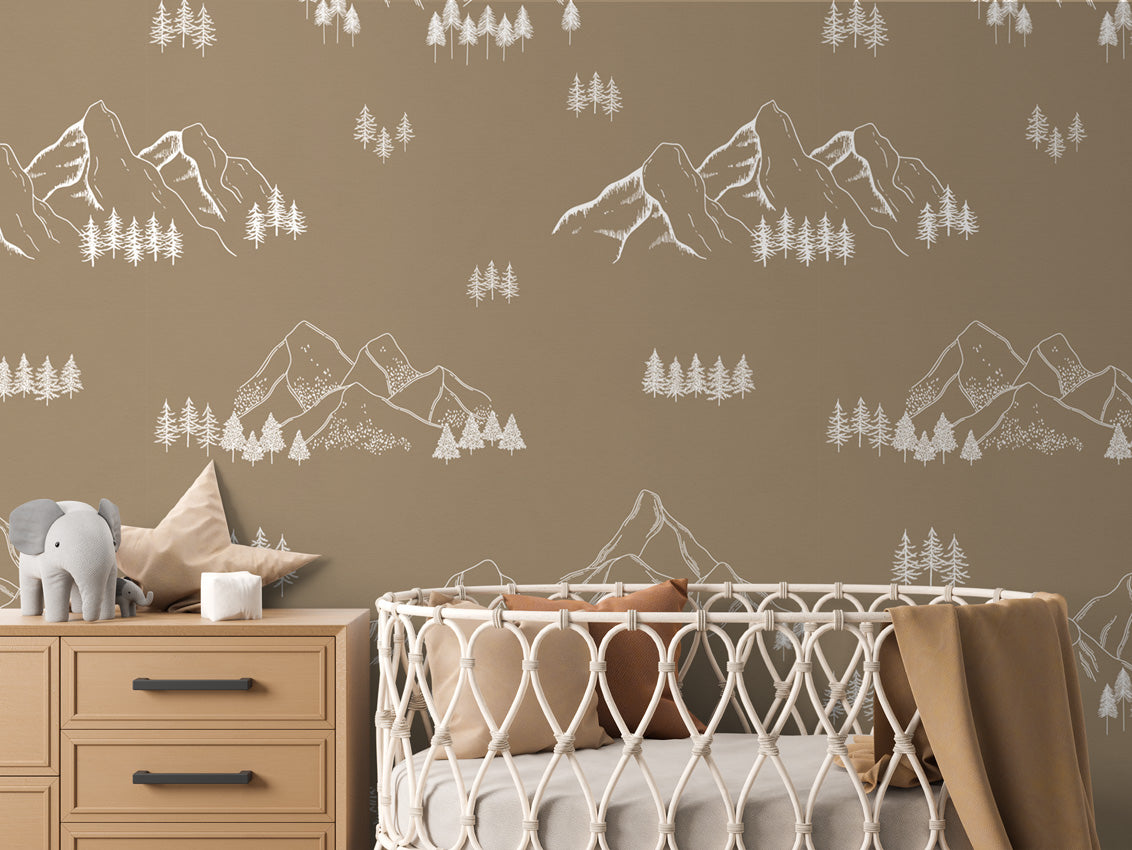 MOUNTAIN TOPS BROWN - Detail - Crib
