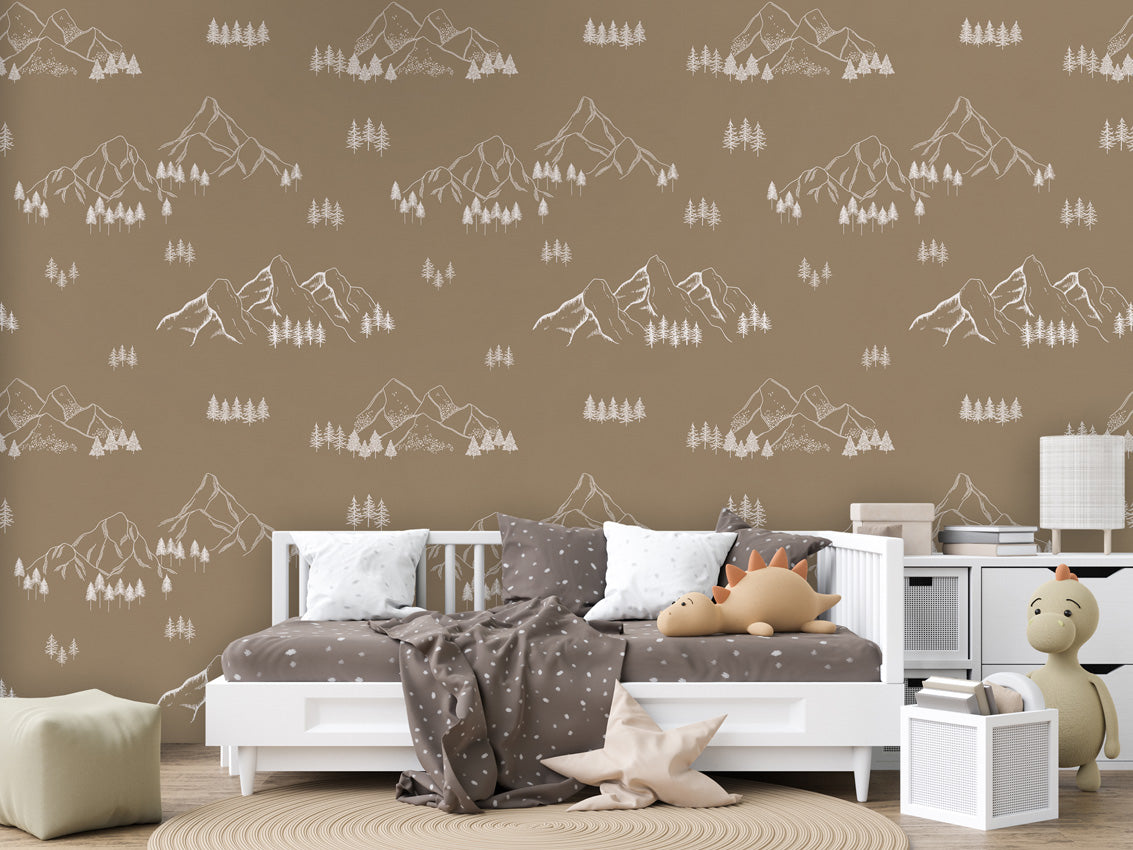 MOUNTAIN TOPS BROWN - Mural - Couch