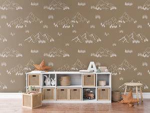 MOUNTAIN TOPS BROWN - Mural - Dressoir