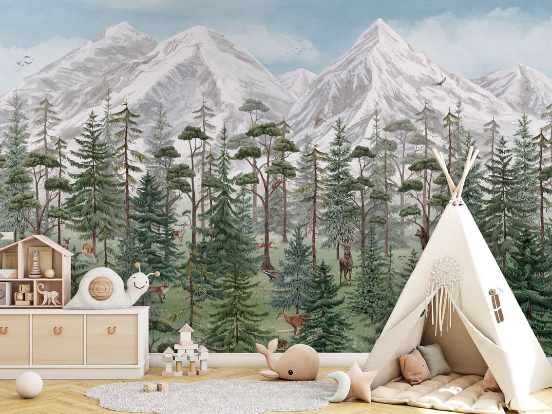 Mountain Forest dekor muri premium nga Printerior.