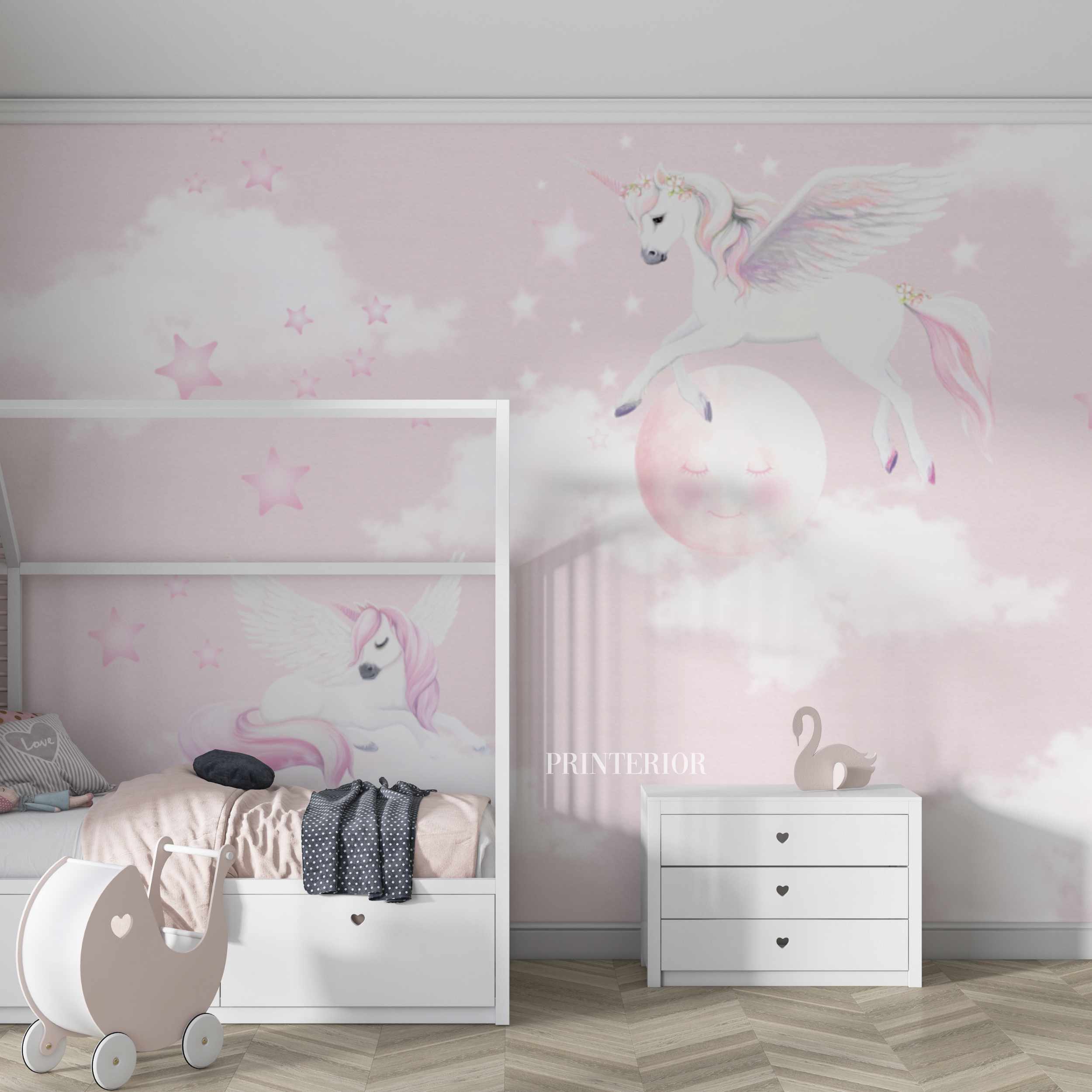 Pegasus & Unicorn, Pink - Printerior