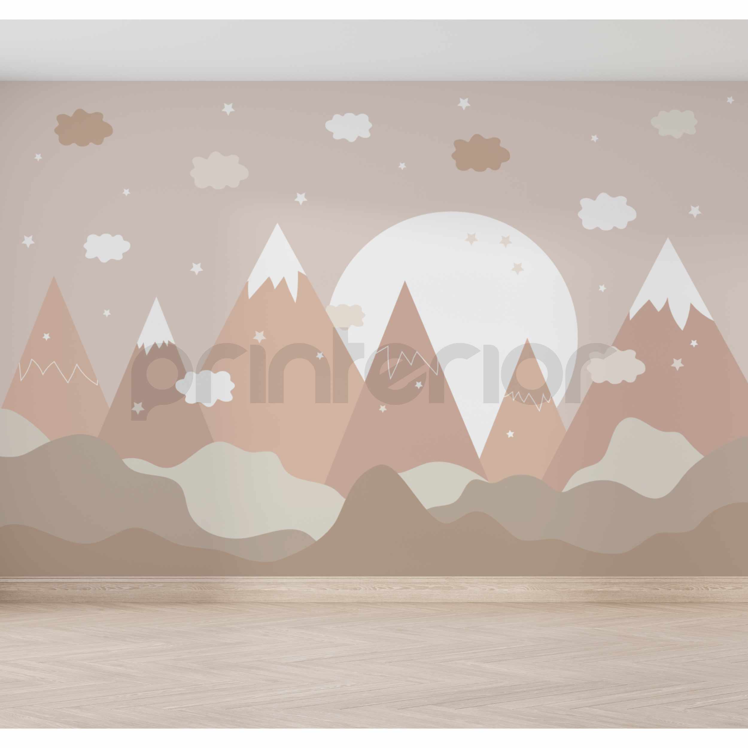 Pinky Moonlight -  Krijoni një ambient magjik me letrat murale per femije. Leter murale me dizenjo unike. Ngjyra pastel