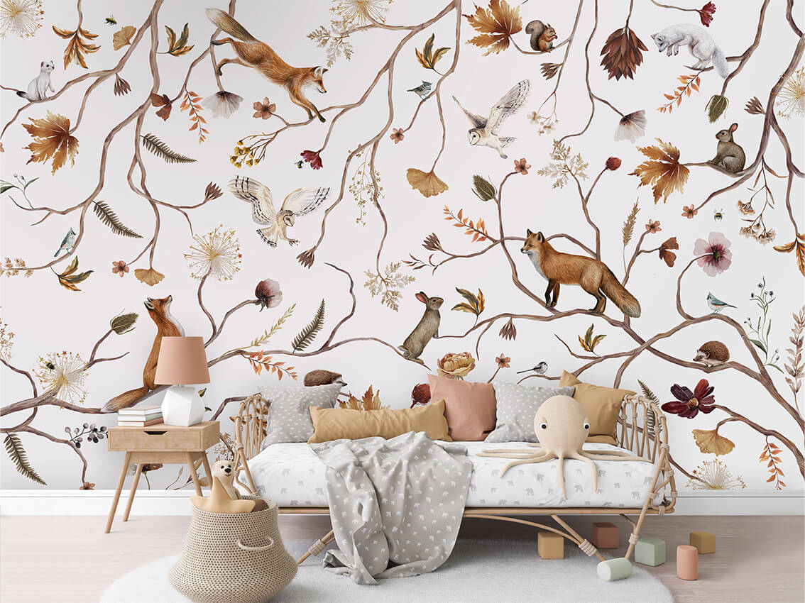 Playful Forest dekor muri premium nga Printerior.