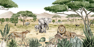 Savanne Secrets ilustrim safari me kafshë afrikane.