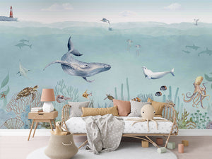 Secret Sealife mural premium për dhomën e fëmijëve.