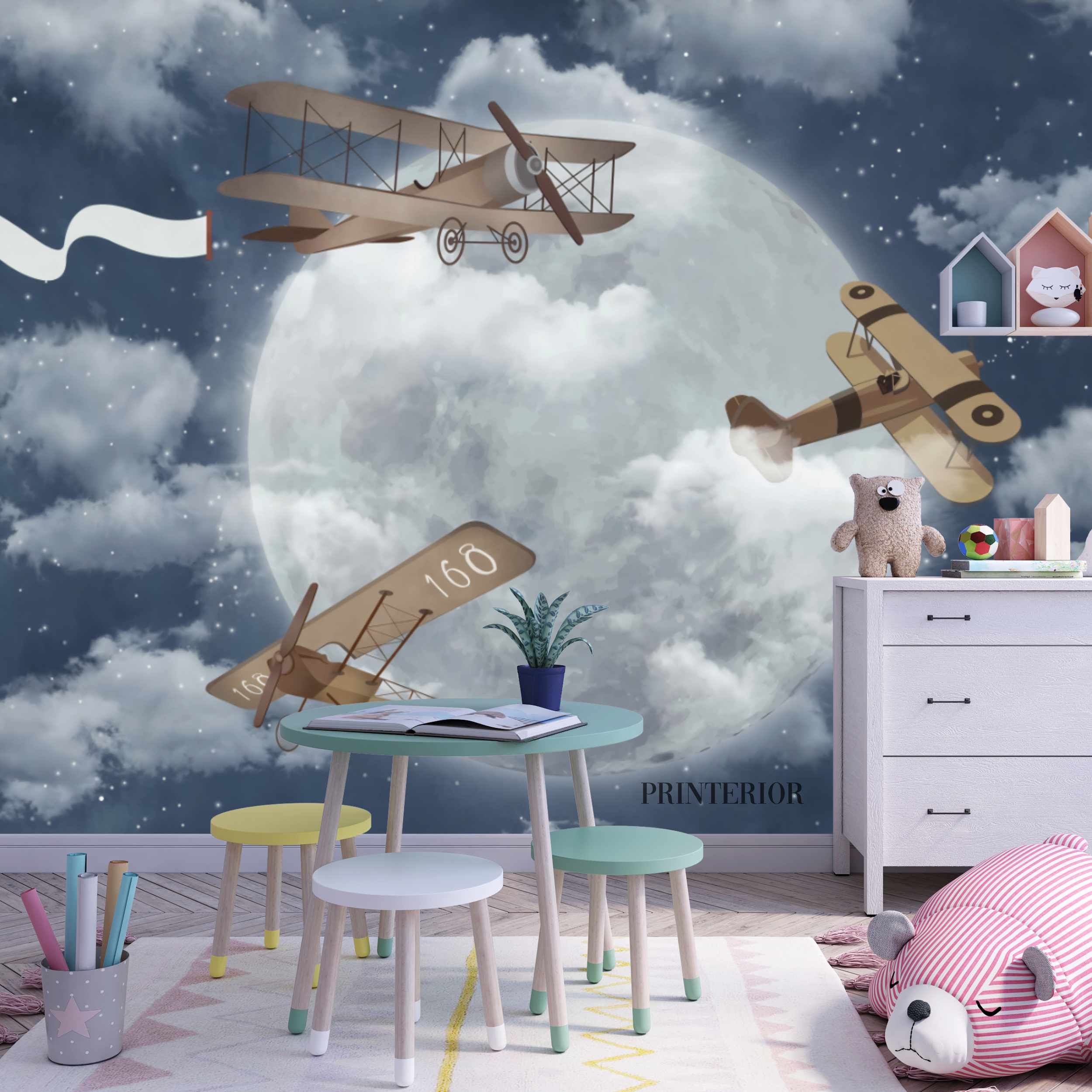 Three Planes Blue - Printerior