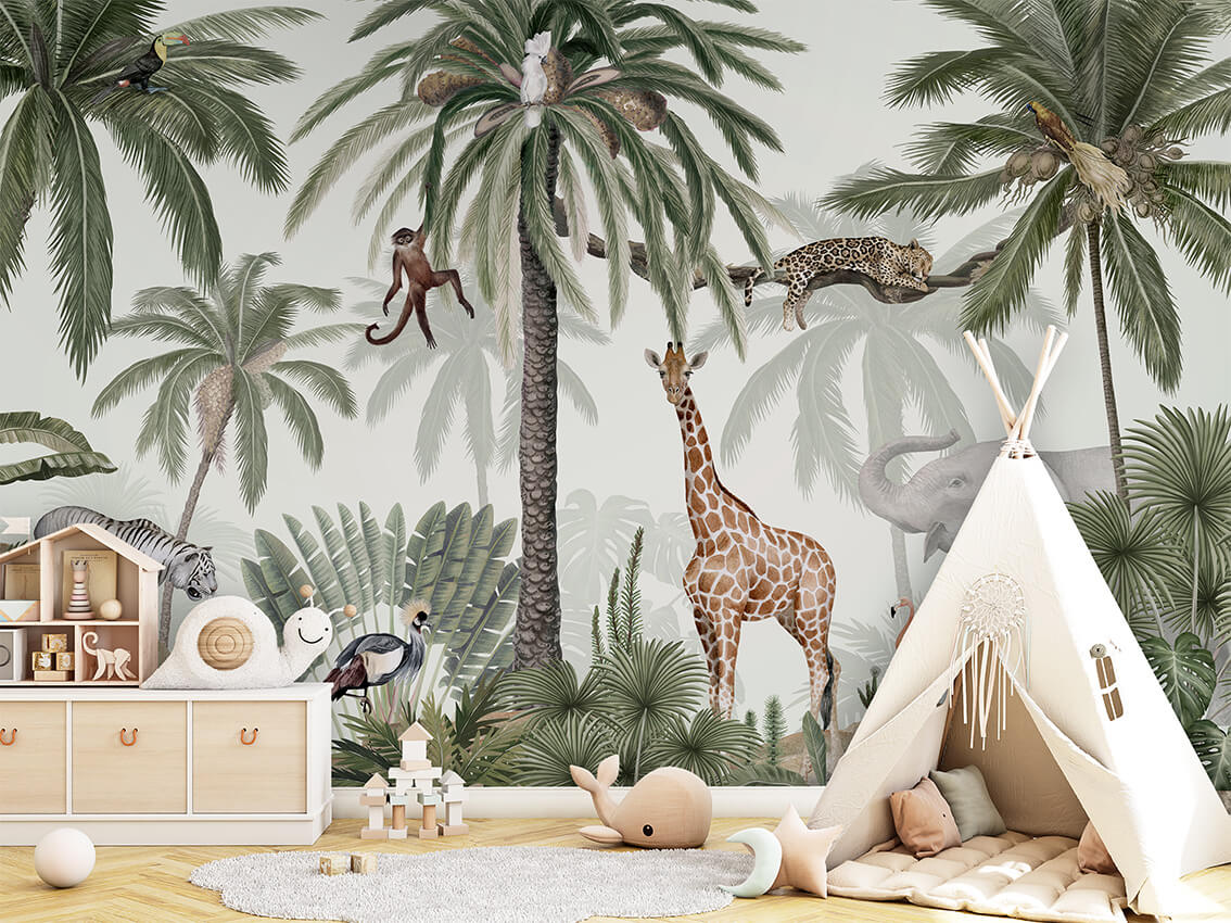 Tropical Jive mural premium për dhomën e fëmijëve.