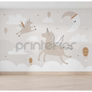 Leter muri me unicron  -  Krijoni një ambient magjik me leter murale per femije. Ngjyra pastel, unike per dhome vajze.