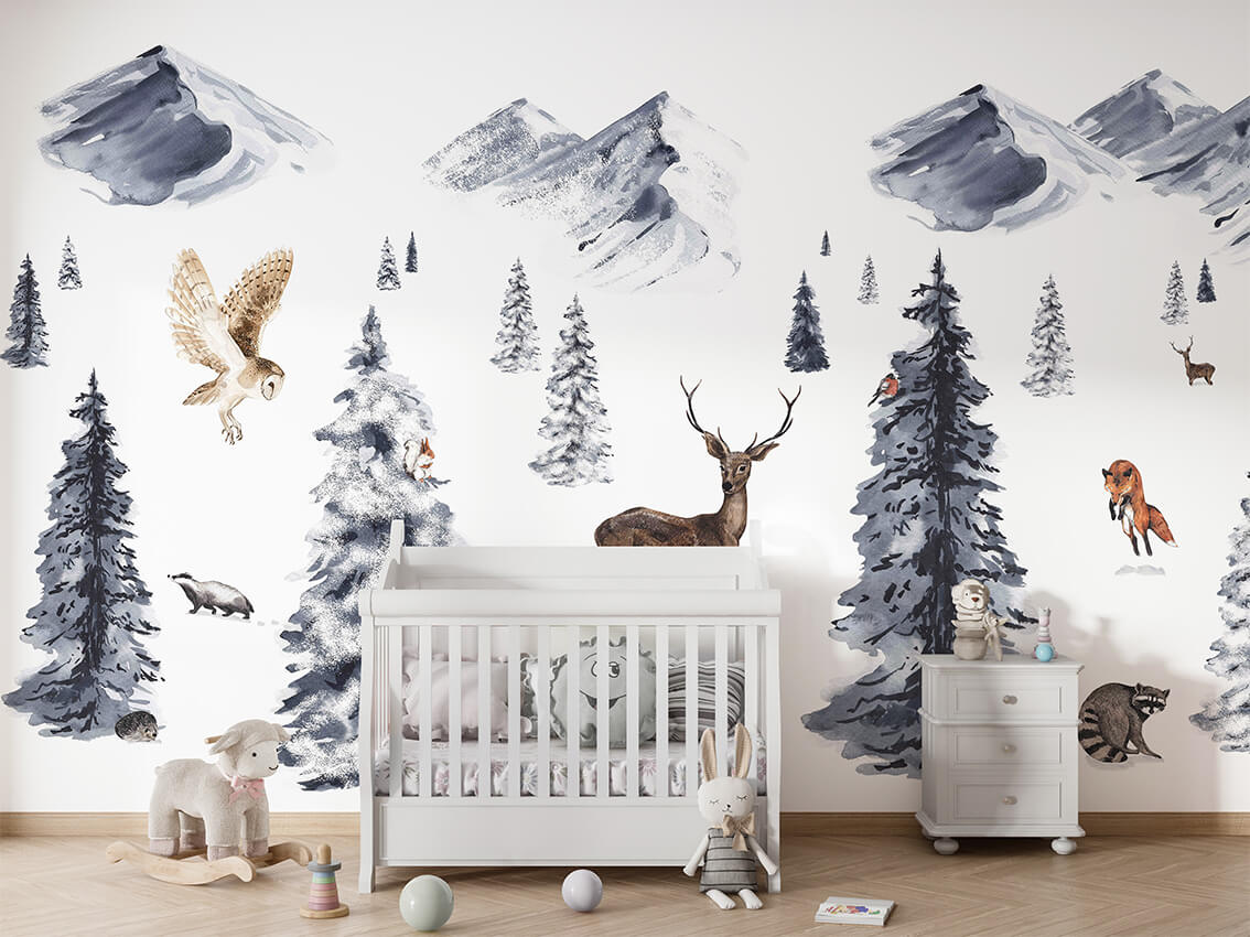 Winter Wonderland- mural premium për dhomën e fëmijëve.