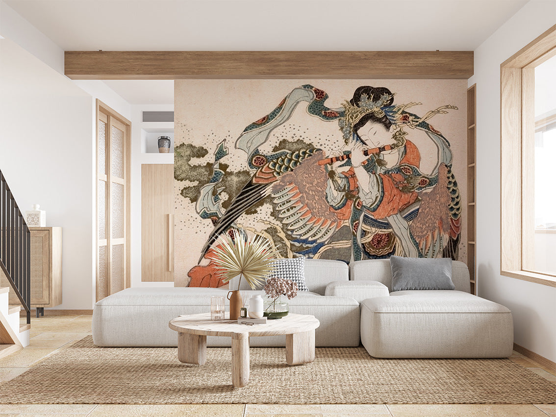 Asian Angel, letër murale në ambient – Living room 1