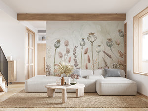 Autumn Flowers, letër murale në ambient – Living room 2