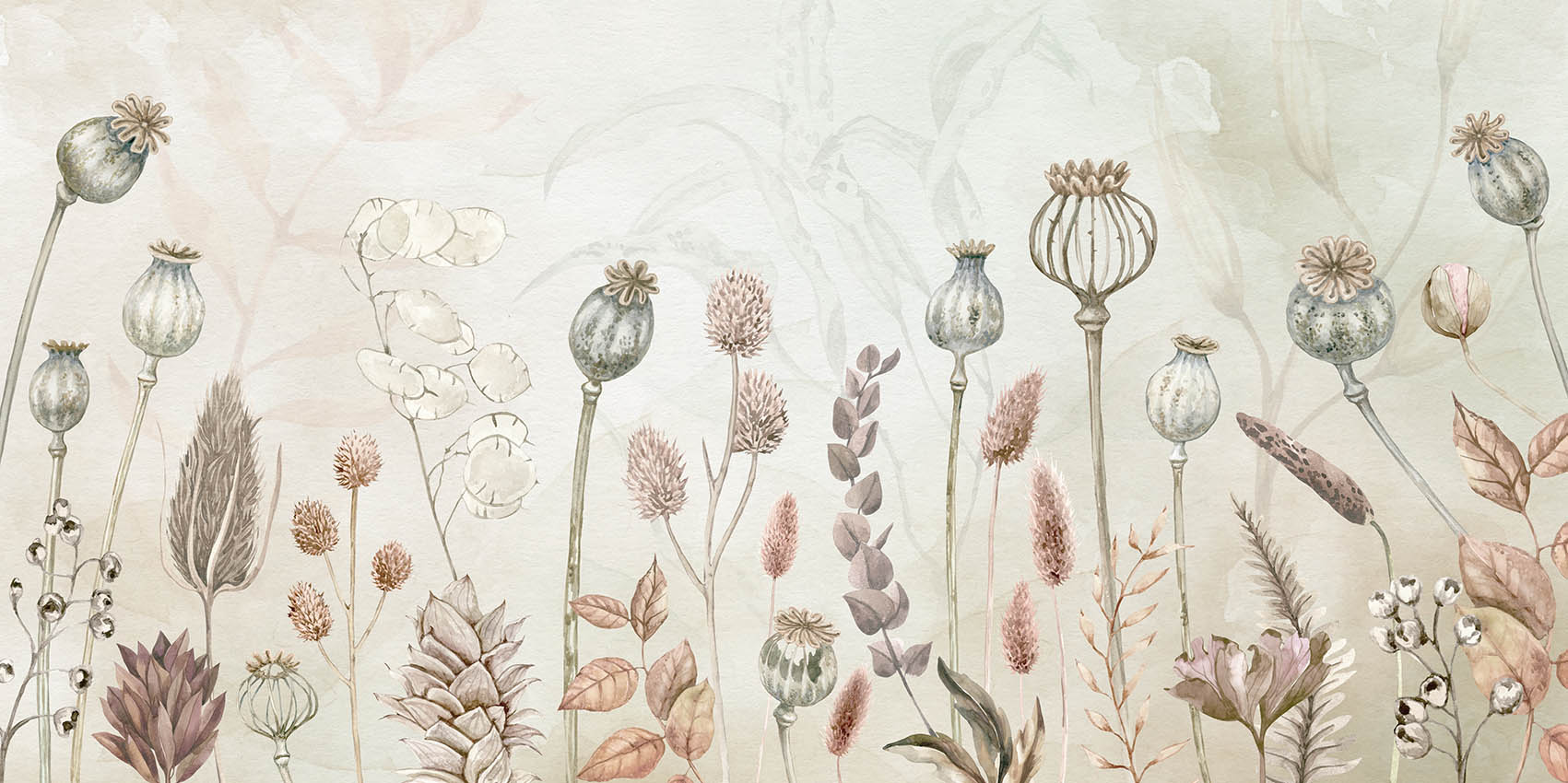Autumn Flowers, letër murale – dizajni i plotë për personalizim