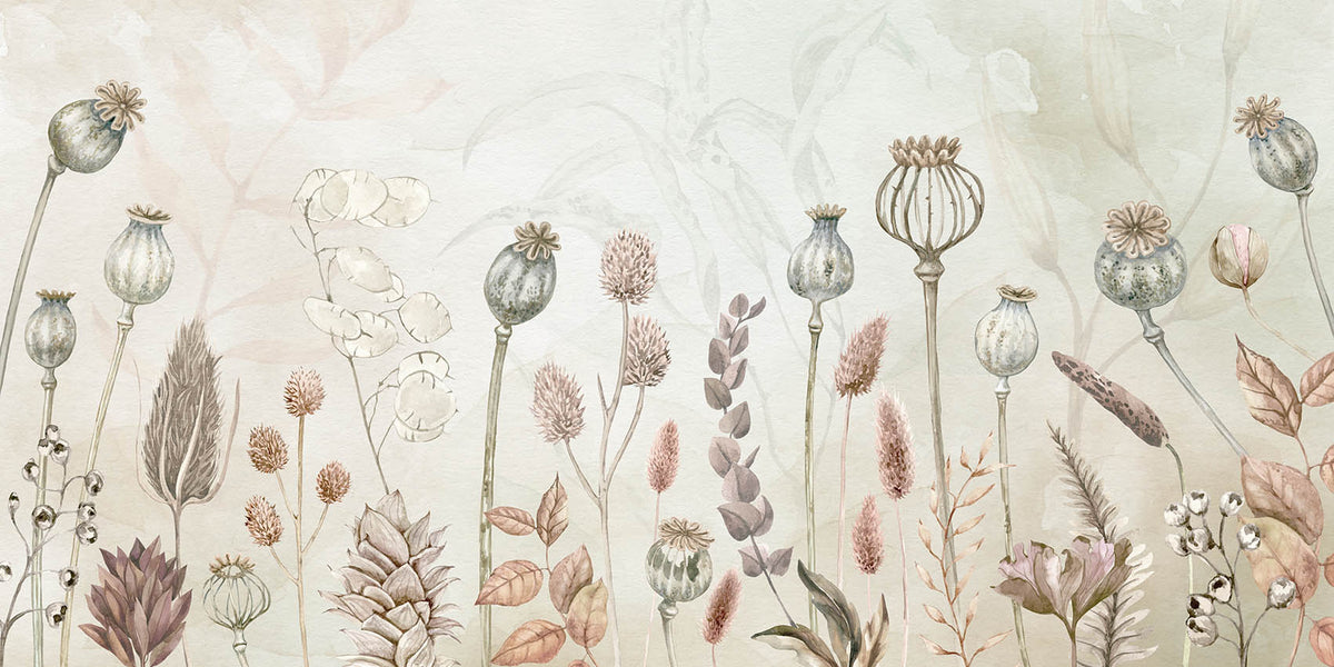 Autumn Flowers, letër murale – dizajni i plotë për personalizim