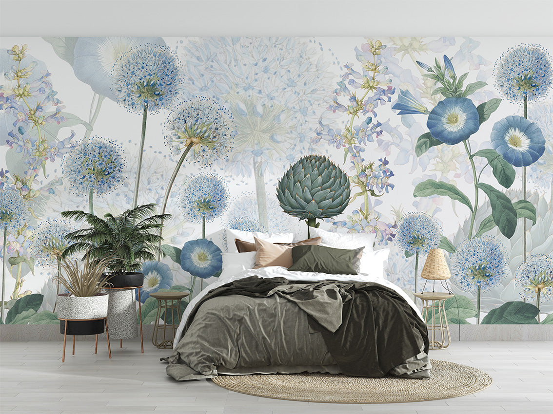Blue Wild Meadow, letër murale në ambient – Bedroom 1