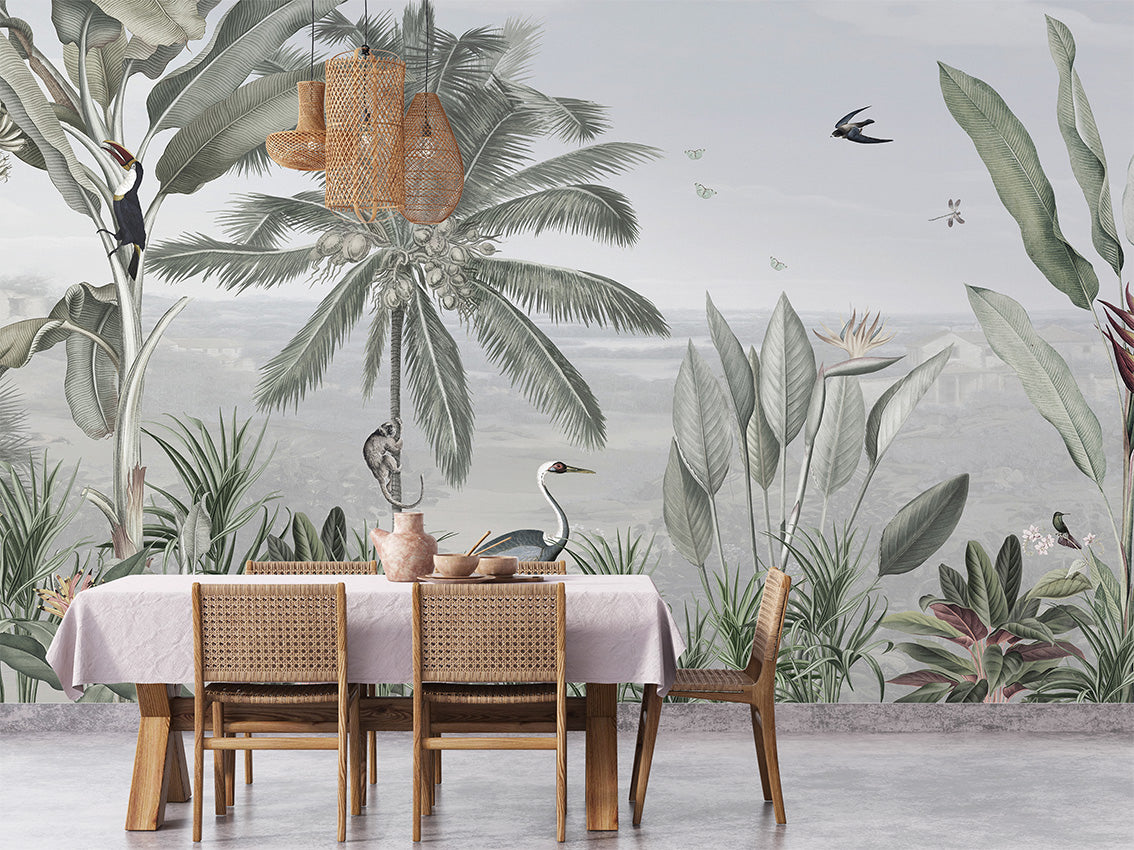 Botanical Beauty – Panorama, letër murale në ambient – Dining room 1